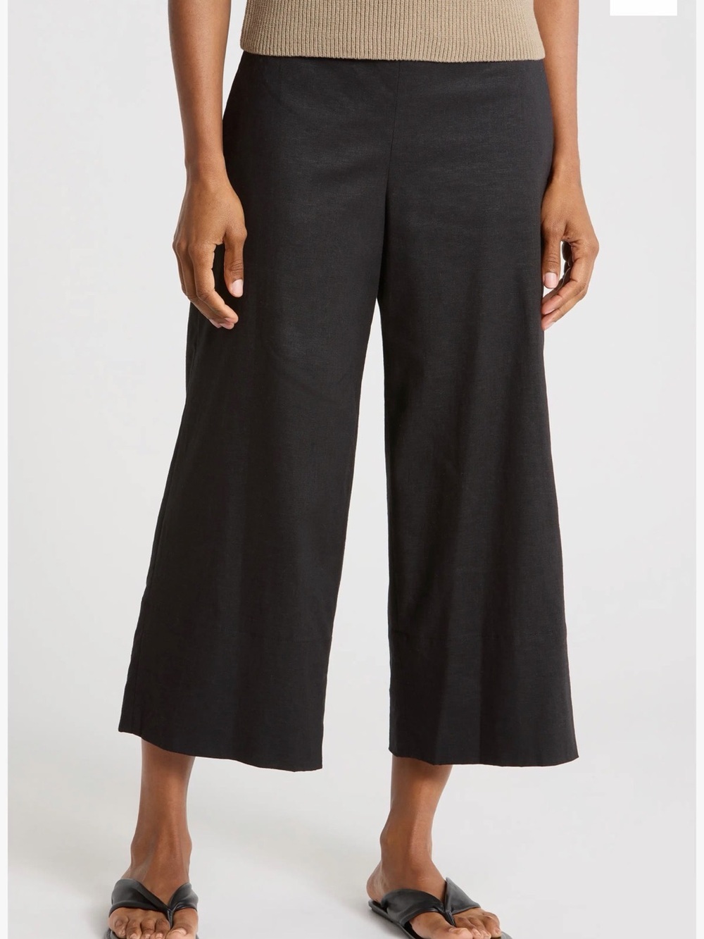 NWOT Vince Navy Wide-Leg Cropped Linen Pants